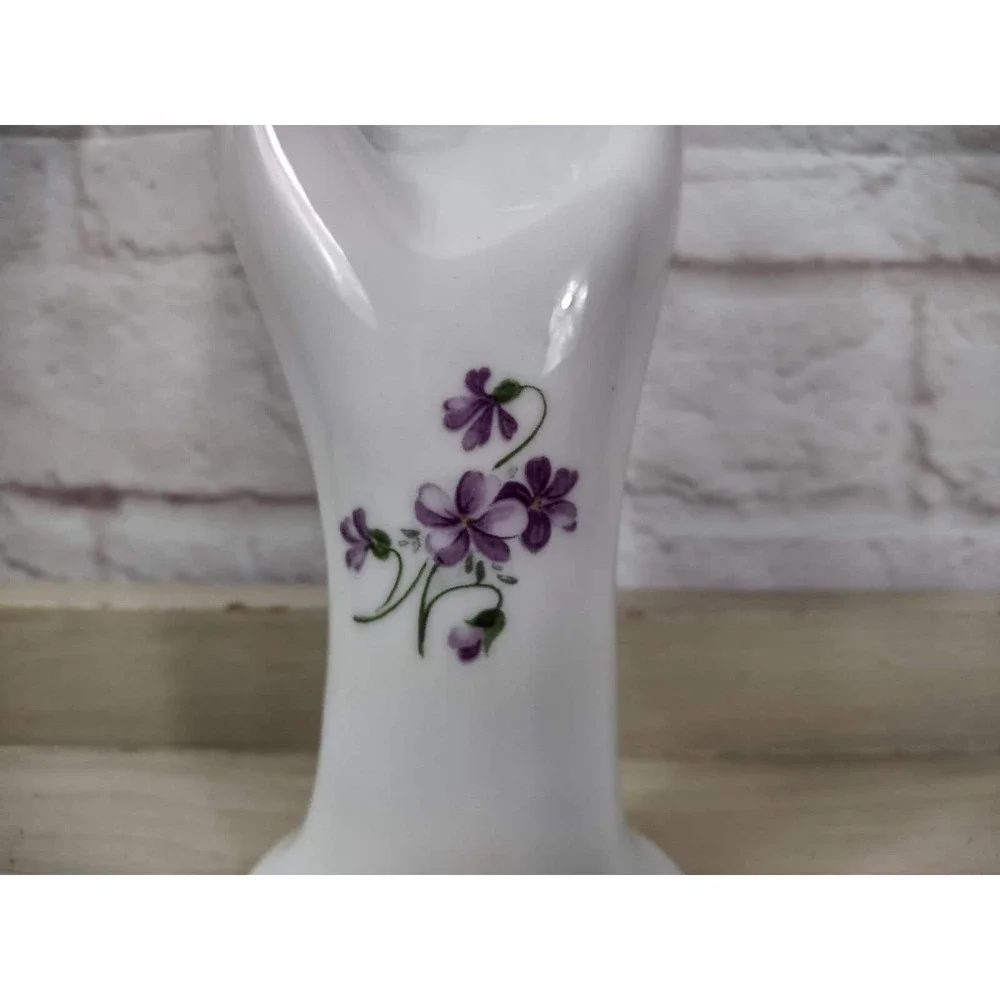 Vintage Formalities Porcelain Ring Holder Hand By Baum Bros Violet Flowers